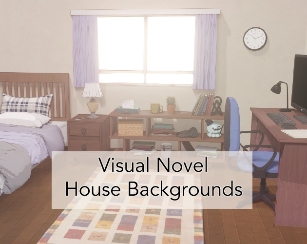 An anime style 3d rendered bedroom